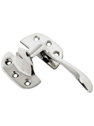Solid Brass Right Hand Offset Ice Box Latch in Polished Nickel.